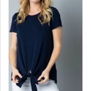 NWT Michael Kors tie front basic navy tee